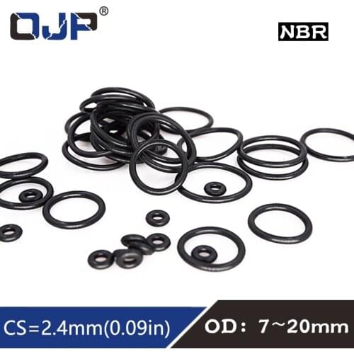 50PC/lot Rubber Ring Black NBR Sealing O Ring CS2.4mm OD7/8/9/10/11/12/13/14/15/16/17/18/19/20mm O-Ring Seal Gaskets Washer