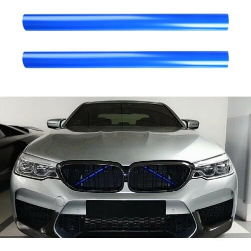 ABS 2Pcs Support Grill Bar V Brace Wrap For BMW F30 F31 F32 F33 F34 F35 Blue Grille Trim Strips
