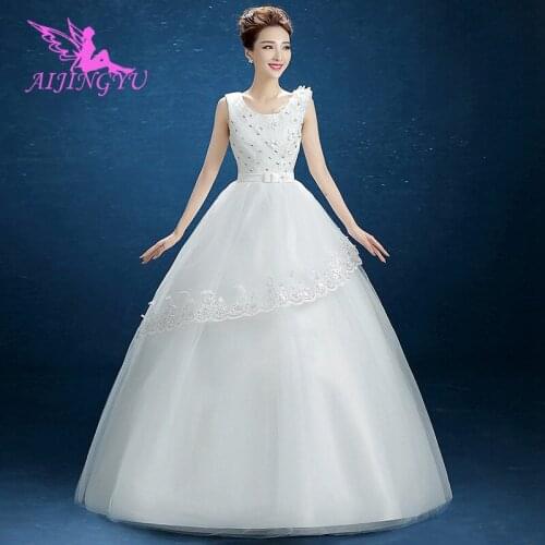 AIJINGYU 2021 2020 gowns Customized new hot selling cheap ball gown lace up back formal bride dresses wedding dress FU218