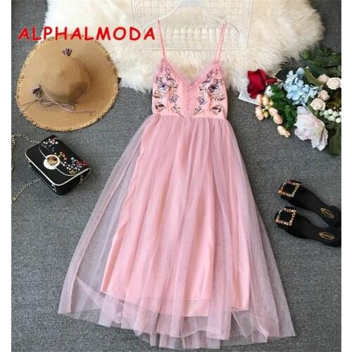 Цветочные летние платья ALPHALMODA China At AliExpress