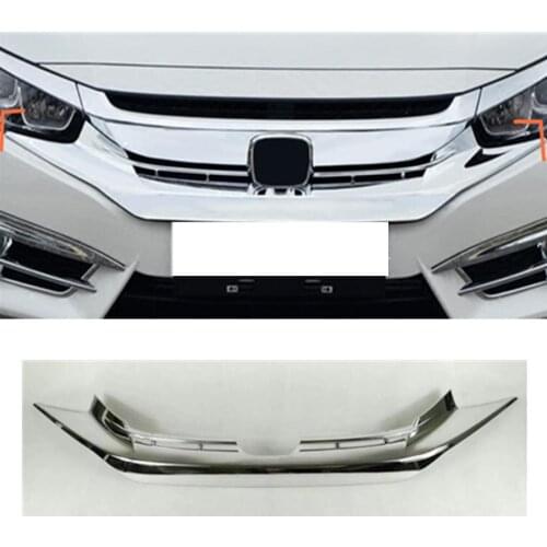Car ABS Chrome Front Head Bumper Tailgate Pedal Strip Trim Plate Lamp Threshold For Honda Civic 10th Sedan 2016 2017 2018 2019