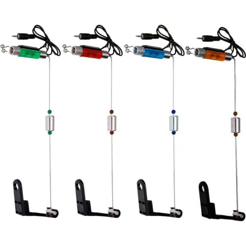 Wireless Fishing Alarm Swinger Iron Fishing Alerts Bite Alarm Hanger Swinger LED Light Illuminated Indicator Fishing Tackle