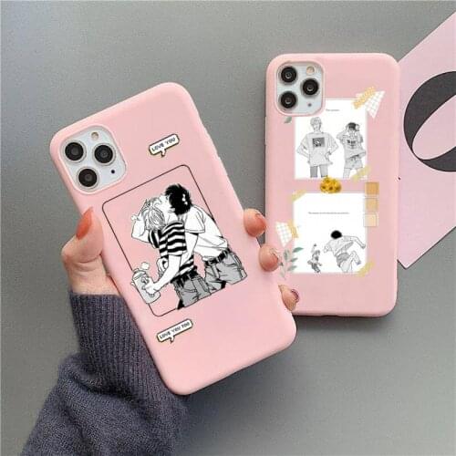 Japan Anime Banana Fish Phone Case For iphone 12 11 Pro Max Mini XS 8 7 6 6S Plus X SE 2020 XR Matte Candy Pink Silicone cover