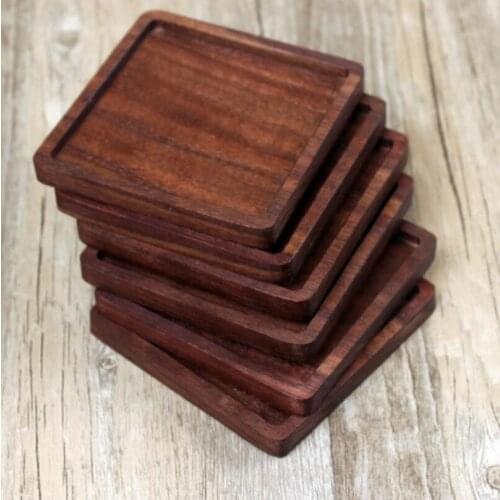Home Table Decor Walnut Wood Coasters Cup Coffee Tea Cup Pads Mats Teapot Drink Coaster LX3211