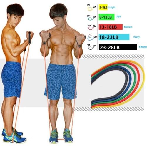 120cm Fitness Resistance Bands Gym Equipment Elastic Bands For Yoga Pull Rope Fitness Workout Home Excerciser Training 5 Levels
