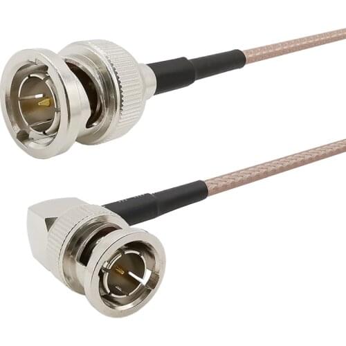 RG179 Cable 75 Ohm BNC Male Right Angle to BNC Male Plug Connector Adapter for Video Camera SDI Camcorder HD-SDI/3G-SDI/4K/8K
