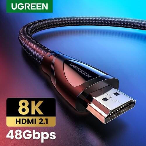 Ugreen HDMI 2.1 Cable 8K/60Hz 4K/120Hz for Xiaomi Mi Box HDMI2.1 Cable 48Gbps HDR10+ HDCP2.2 for PS4 HDMI Splitter 8K HDMI Cable
