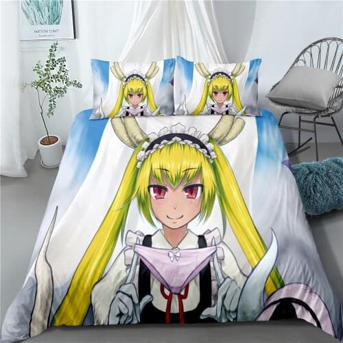 Kobayashi-san Chi No Maid Dragon 3D Printed Bedding Set Duvet Covers Pillowcases Comforter Bedding Set Bedclothes Bed Linen