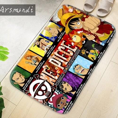 Living Room Rugs ONE PIECE Anime Bath Mat Mats Bedroom Floor Kitchen Carpet Hallway Rug Decor for Kitchen Entrance Doormat Area