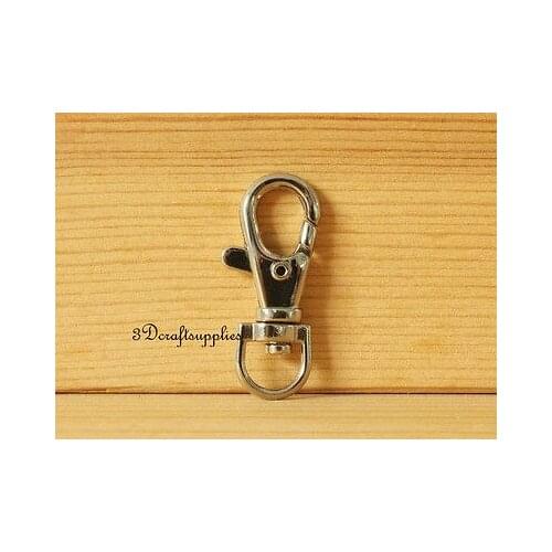 Lobster Clasps Claw purse hooks trigger snap hook nickel 4cm (length) 15pcs A20