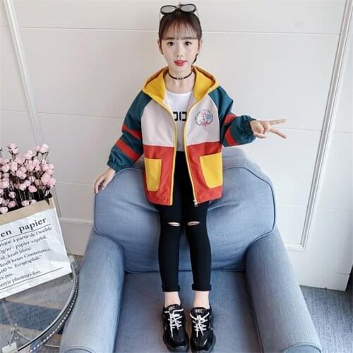 Multicolor Jacket Spring Autumn Coat Outerwear Top Children Clothes School Kids Costume Teenage Girl Clothing High Quality