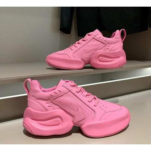 Chunky Sneakers Women Shoes Fashion Breathable Sports Ladies Trainers 2021 New Thick Sole Platform Sneakers Women Basket Femme