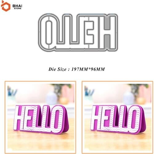 Metal Cutting Dies HELLO English Word Stencils For DIY Scrapbooking Cards Decor Craft Embossing Paper Card Die Cut 2021