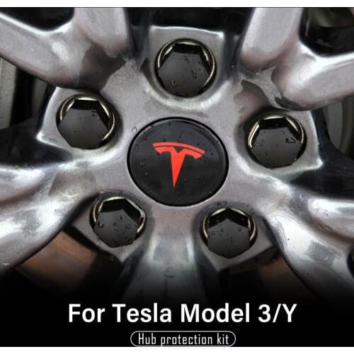 Model Y Wheel Hub Cap Kit For Tesla Model 3 2021 Accessories Wheel Cover Car Trim Wheel Hub Cover Emblem Badge Model Three