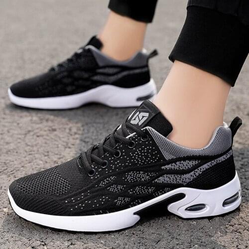 Shoes Men 2021 New Mens Shoes Casual Lace Fashion Air Cushion Running Shoes Breathable Soft Sole Sports Shoes Men Size 39-44