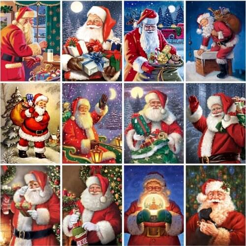 DIY Santa Claus 5D Diamond Painting Full Square Drill Cartoon Diamond Embroiderey Cross Stitch Kit Art Christmas Gift Home Decor