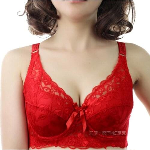 New Plus Size Bras Lace Thin Push Up Bra for Women Black Beach Bra C D Cup 34 - 42 size Brassiere Sutian Sutia For Women