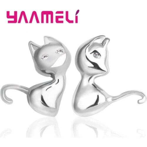 New Arrival Lovely Cat Design Stud Earrings Cute Playful Kitty Earrings Fashion Party Jewelry Gift