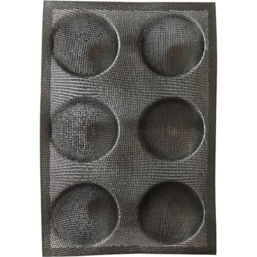 New Glass Fiber Silicone 6 Round Bread Mold Various Hamburger Cookie Puff Porous Mould Cake Tart Pan Non Stick Bake Tools
