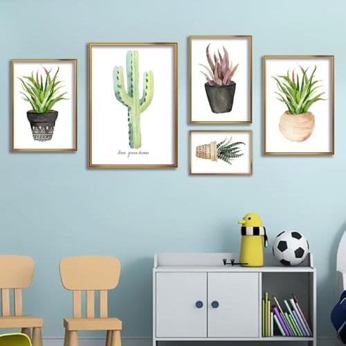 Tropical Plants Posters and Prints Cactus Green Leaves Decorative Picture Modern Wall Art Paintings for Living Room Home Decor