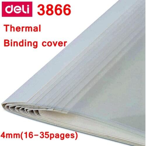 [ReadStar]10PCS/LOT Deli 3866 thermal binding cover A4 Glue binding cover 4mm (26-35 pages) thermal binding machine cover