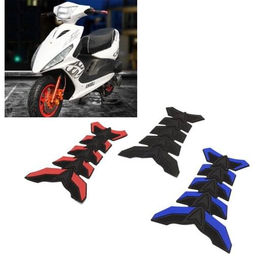 JEAZEA Motorcycle Rubber 3D Fish Bone Tank Pad Oil Gas Fuel Protector Sticker Decal Cover for BMW Harley Honda Yamaha Suzuki ATV