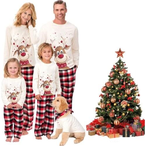 Christmas Pajamas Family Father Mother Boy Daughter Baby Dog Clothes New Year Family Matching Clothes Family Christmas Clothes
