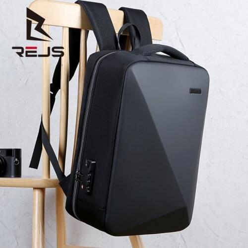 REJS LANGT Anti-Theft Bakcpack Men Fit 15.6 Inch Laptop Backpack with Charging Office Wrok Business Travel Daypack Mochila