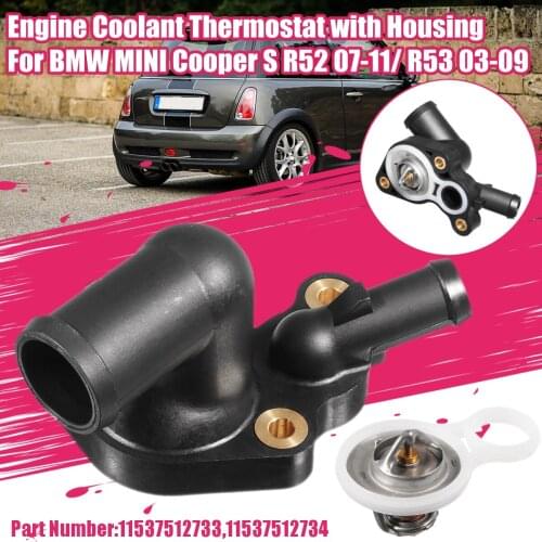 Radiator Coolant Thermostat & Housing Kit 11537512733 11537512734 For Bmw for Mini Cooper R52 R53 1.6L 2003 2004 2005-07 2009