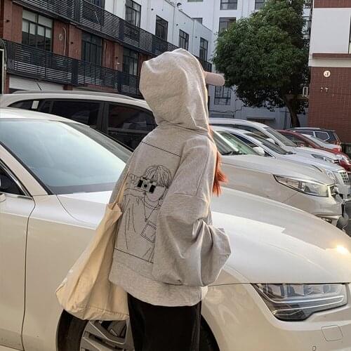 Women Hoodie Zipper Sweatshirt Drawstring Aesthetic Line Printed Hooded Sweatshirts Crop Top Autumn Hoodies Ladies Oversized