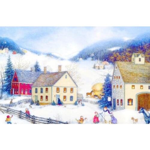 Winter Snowy Scenery Cross Stitch Kits Crafts Needlework 14CT Unprinted For Embroidered Handmade Art Wall Home Decor
