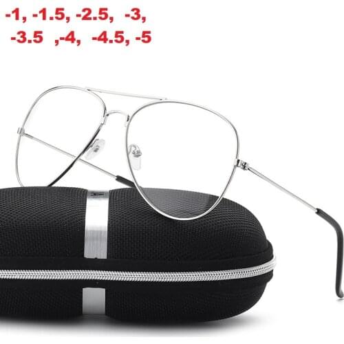 -1 -1.5 -2 -2.5 -3 -3.5 -4 -4.5 Retro Metal Big Frame Myopia Spectacles Glasses For Women And Men Classic eyeglasses