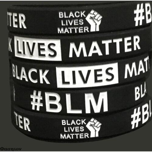 1pcs!! Black Lives Matter Silicone Wrist Band Bracelet Cuff Wristband Rubber Bracelet Unisex Jewelry