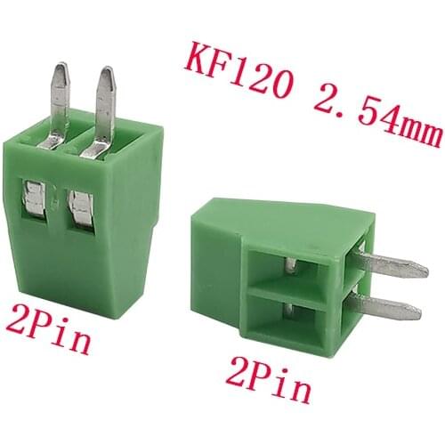 20/10/5Pcs KF120 2.54mm Pitch 2Pin Straight Pin Green PCB Mount Screw Straight Pin Terminal kf120-2.54-2P Terminal Connector