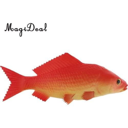 3D PU Plastic Simulated Animal Fish Red Carp Realistic Fish Model Crafts Kids Toy Kitchen Decor