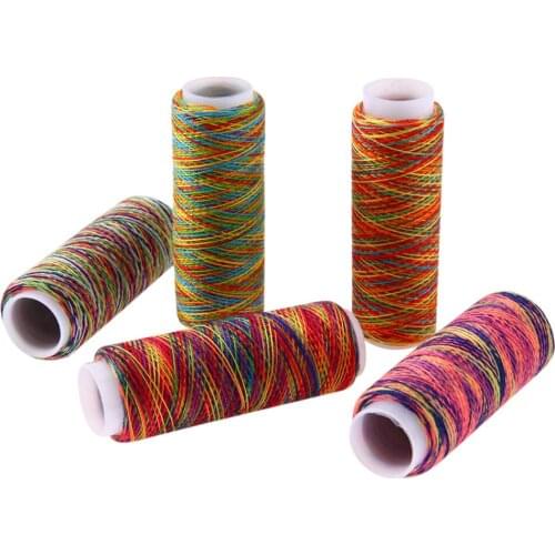 5pcs/lot Rainbow Color Sewing Thread Hand Quilting Embroidery Sewing Thread Needlework Fiber Yarn Tool Hand Sewing Accessories