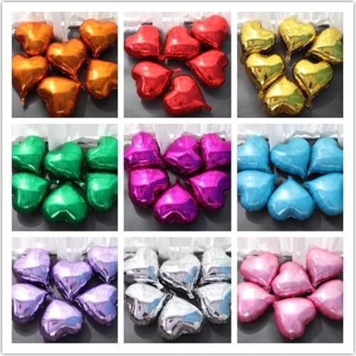 6pcs 18 Inch Rose Gold Red Foil Heart Balloons Marriage Helium Inflatable Balloon Metallic Wedding Birthday Party Decor Gifts