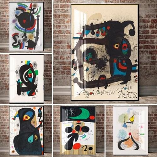 Abstract Watercolor Joan Miro affiche Wall Art Posters And Prints Famous Canvas Painting Living Room Home Decoration Cuadros