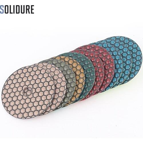 10pcs/set 4 inch 100mm diamond dry polishing pads for dry polishing stone and concrete