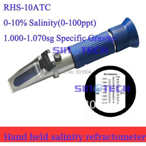 ATC brine Salinity 0-10% (1.000-1.070sg) aquarium Refractometer RHS-10ATC