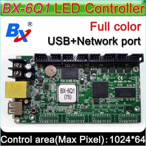 BX-6Q1 Asynchronous full-color LED display controller, Support U disk to send programs, Support AVI format video paly