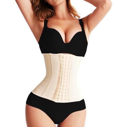 Breathable 100% Latex Strap Waist Trainer Corset Slimming Body Shapers Shapewear Modeling Belt Women Sports Top Waist Cincher XS