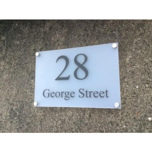 House number Personalised Custom Plaque Signe Nom Mur Bureau Maison Avec 4 Stand Off Raccords Door sign