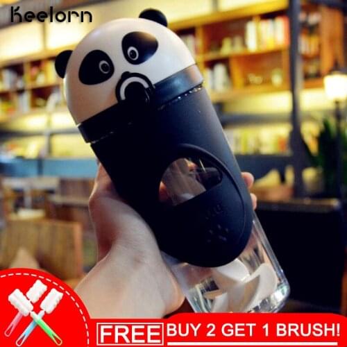 Keelorn 500ML Water Bottles Cartoon Creative Plastic Direct Drinking Adults With Lid Thermal Insulation Plastic Water Bottles