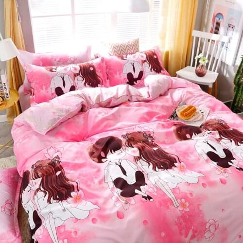Pink Girl Boy Love Adult Luxury Comforter Bedding Set Modern Fashion King Queen Twin Size Bed Linen Duvet Cover Set Gift Hot