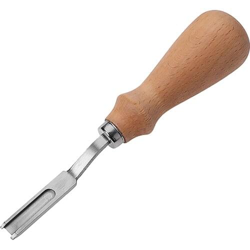 Leather Edge Beveler Trimming Edge Leather DIY Stainless Steel Crafting Tool with Wooden Handle New