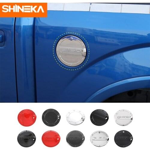 SHINEKA Car Exterior Door Fuel Tank Covers Gas Oil Fuel Tank Cap With Key Lock Decoration Cover Accessories For Ford F150 2015