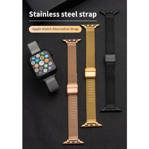 Correa de Metal para Apple Watch6, 5, 4, 3, 2, 1, 42mm, 38mm, 40MM, 44MM, correa de acero inoxidable para iWatch Series, accesor