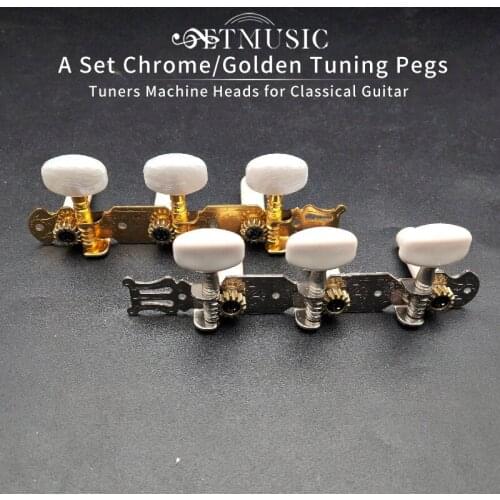 A set of 1R1L Classical Guitar Locking String Tuning Pegs Keys Tuners Machine Heads Gold