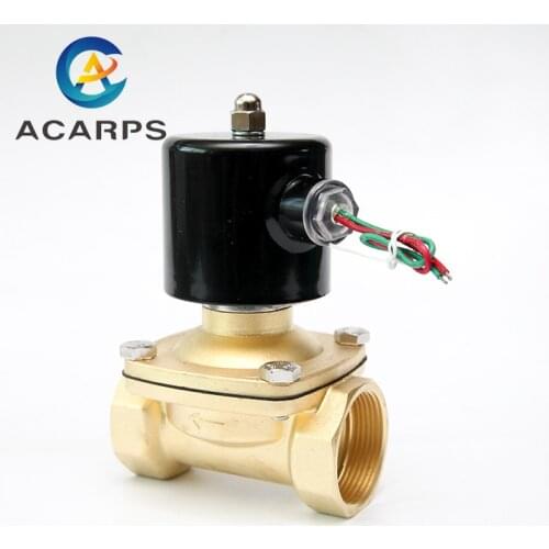 1-1/2" Brass Electric Solenoid Valve 380V 220V 110V 24V 12V Normally Closed Solenoid Valve For Water Oil Air
